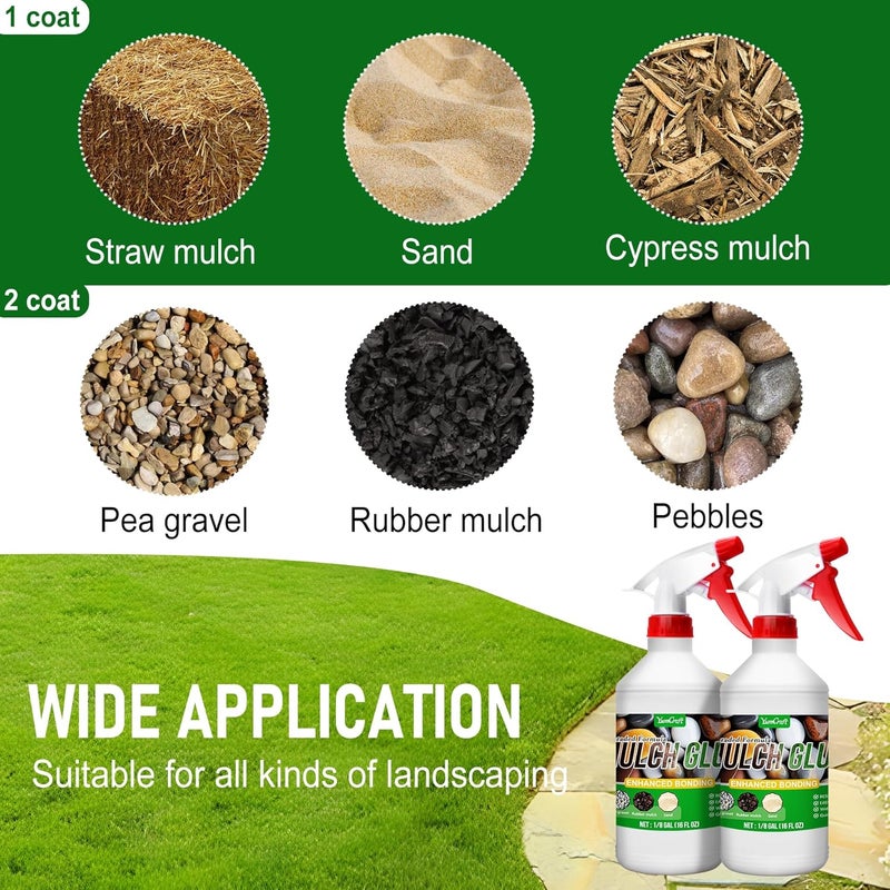YumCraft غراء المهاد - 32 أونصة لاصق لحجر الحصى للمناظر الطبيعية، الحديقة - مثبت صخور المناظر الطبيعية المركز، يدوم حتى 2 سنة، قفل الحصى لربط اللحاء، الرمل - Image 2